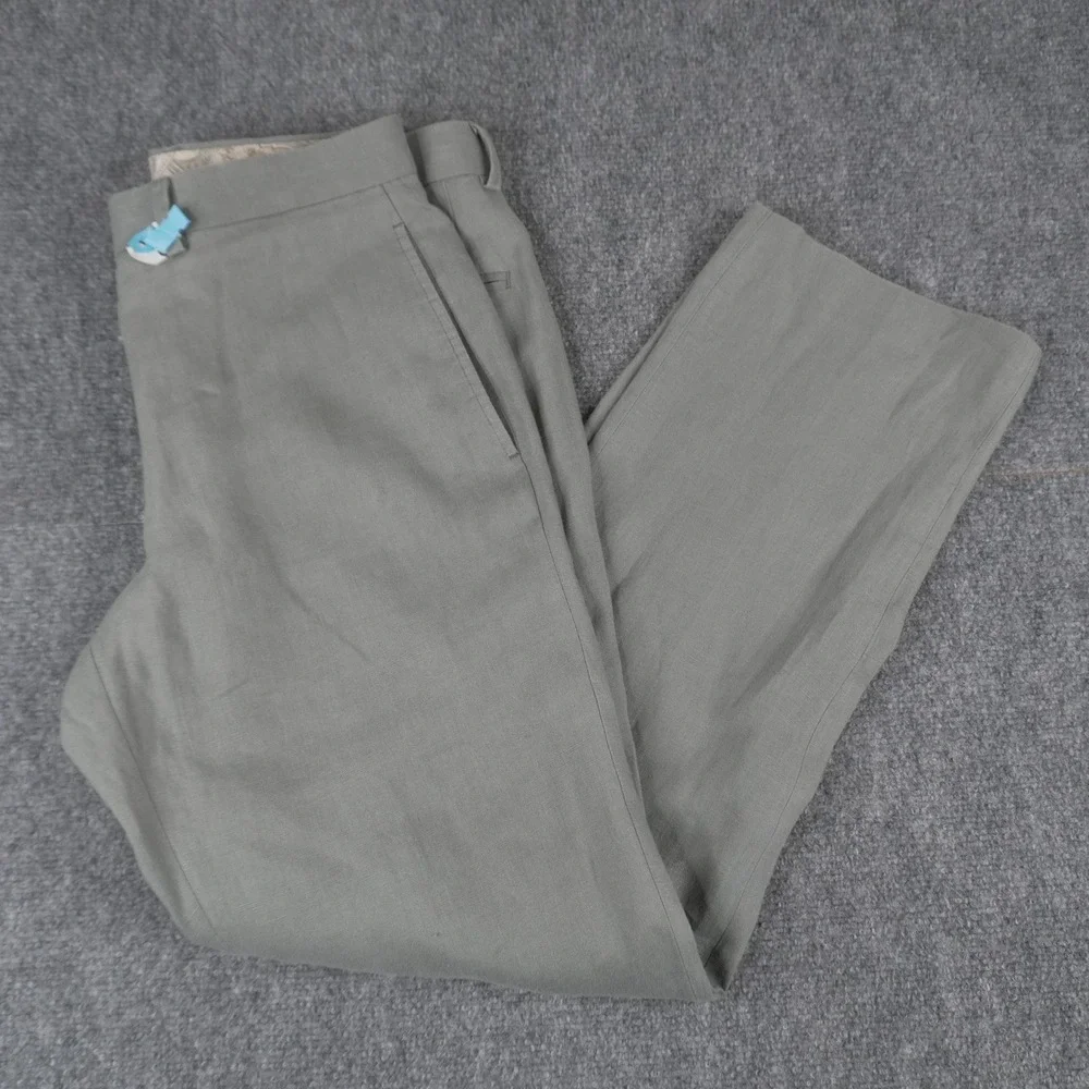 Lauren Ralph Lauren 100% Linen Pants Mens 32W x 30L Sage Green Dress Trousers